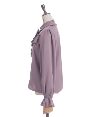 Ribbon & Jabot Brooch Blouse