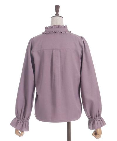 Ribbon & Jabot Brooch Blouse