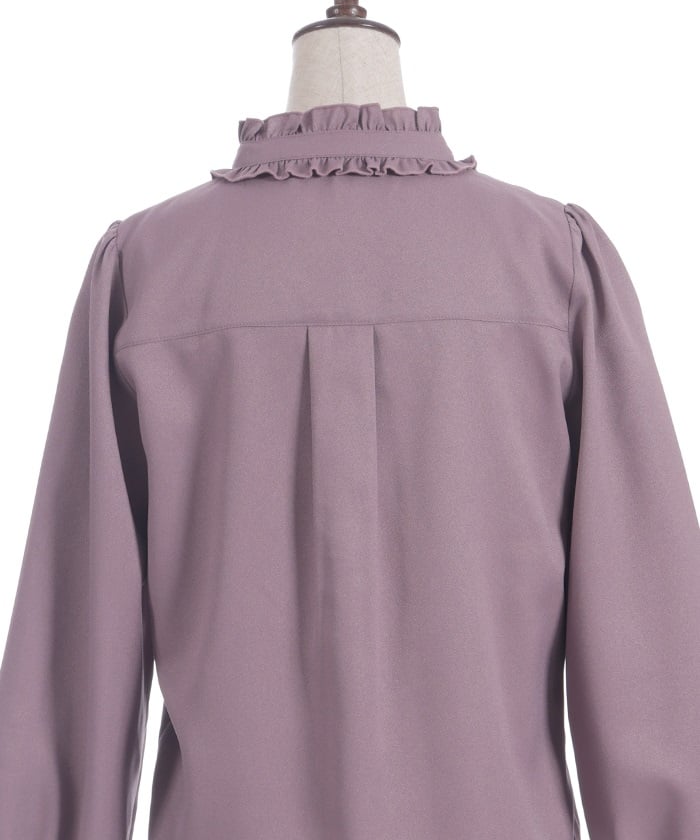 Ribbon & Jabot Brooch Blouse