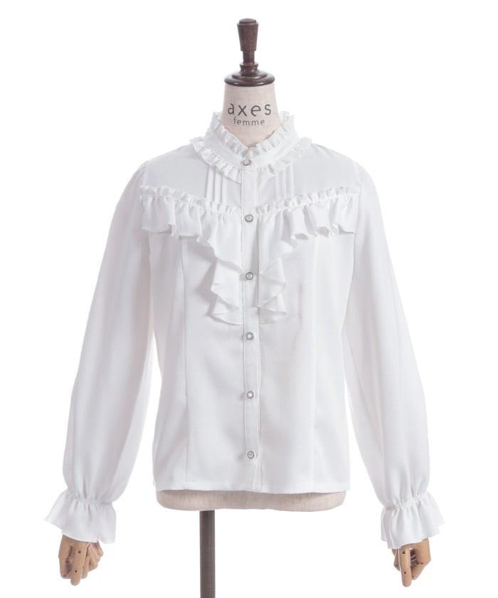 Ribbon & Jabot Brooch Blouse