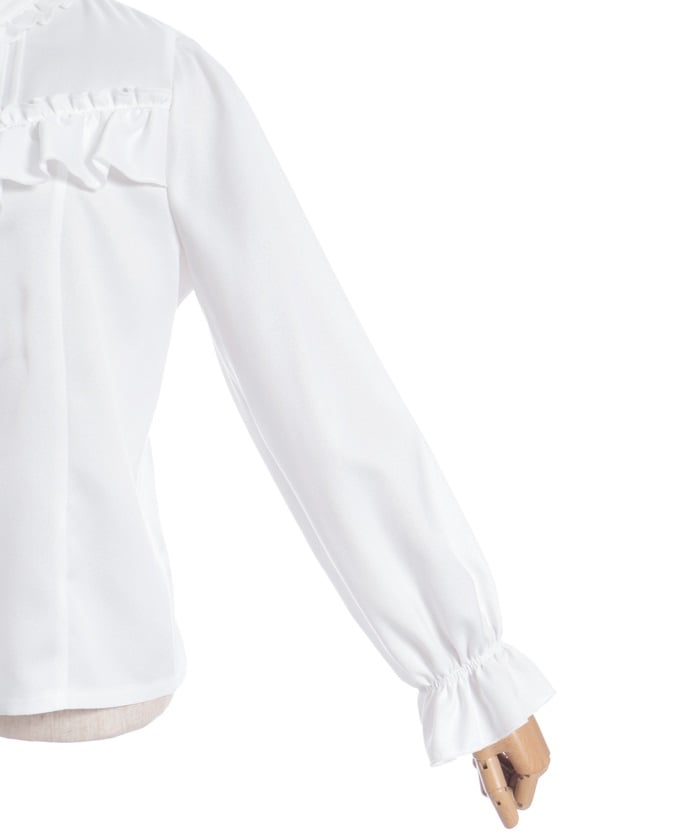 Ribbon & Jabot Brooch Blouse