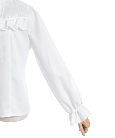 Ribbon & Jabot Brooch Blouse