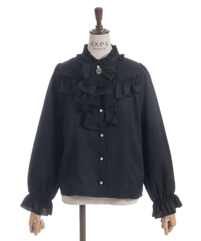 Ribbon & Jabot Brooch Blouse