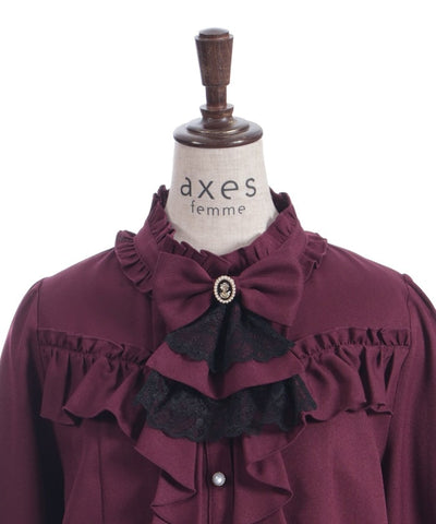 Ribbon & Jabot Brooch Blouse