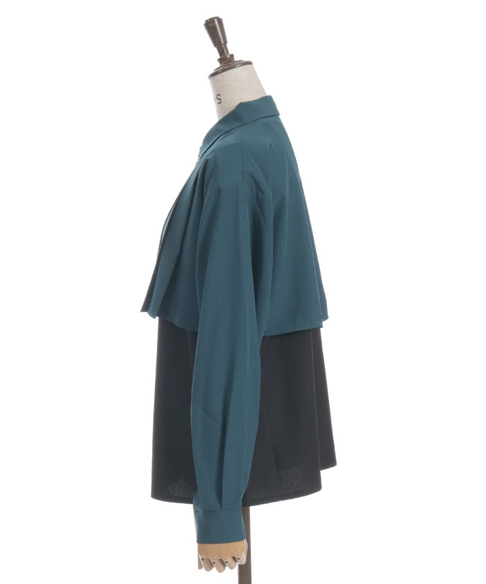 Bicolor Blouse with Metal Parts