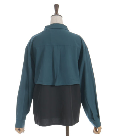 Bicolor Blouse with Metal Parts