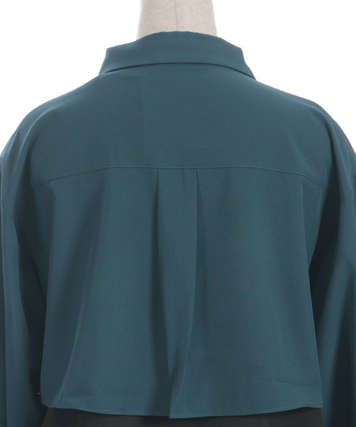 Bicolor Blouse with Metal Parts