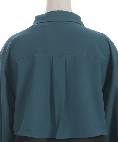 Bicolor Blouse with Metal Parts