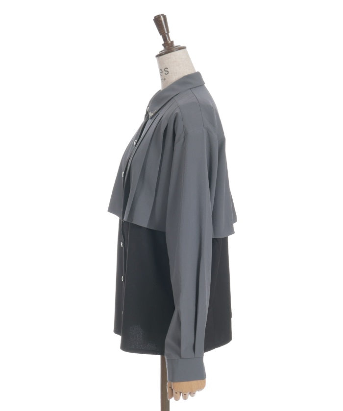 Bicolor Blouse with Metal Parts