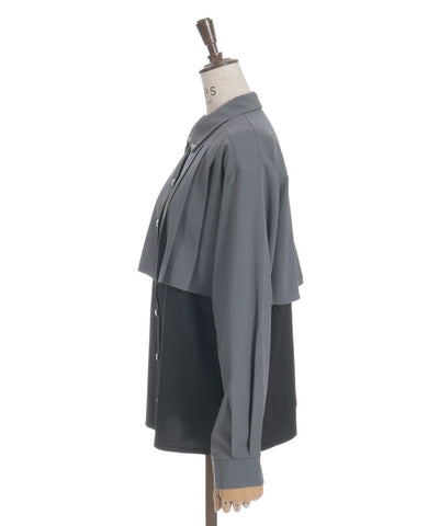 Bicolor Blouse with Metal Parts