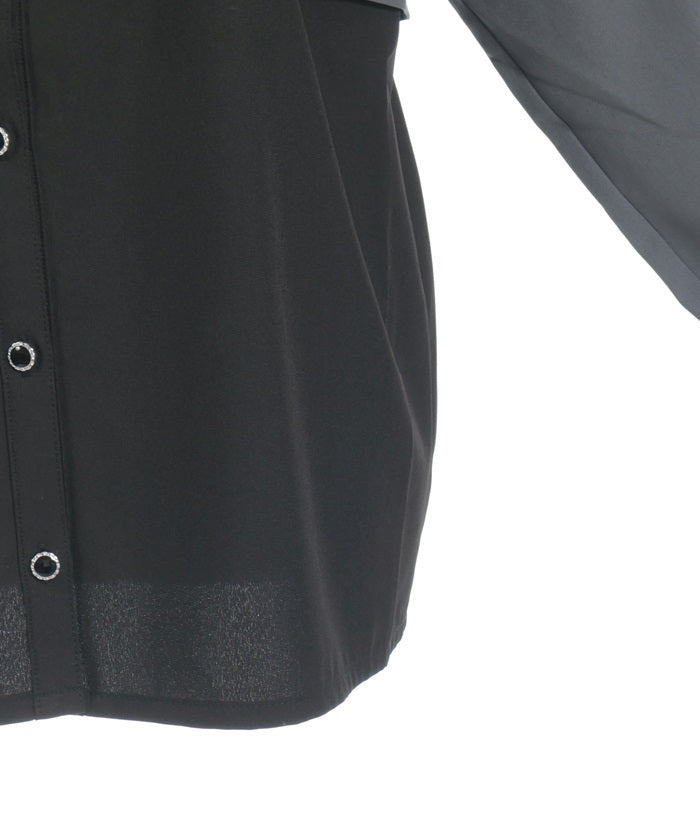 Bicolor Blouse with Metal Parts