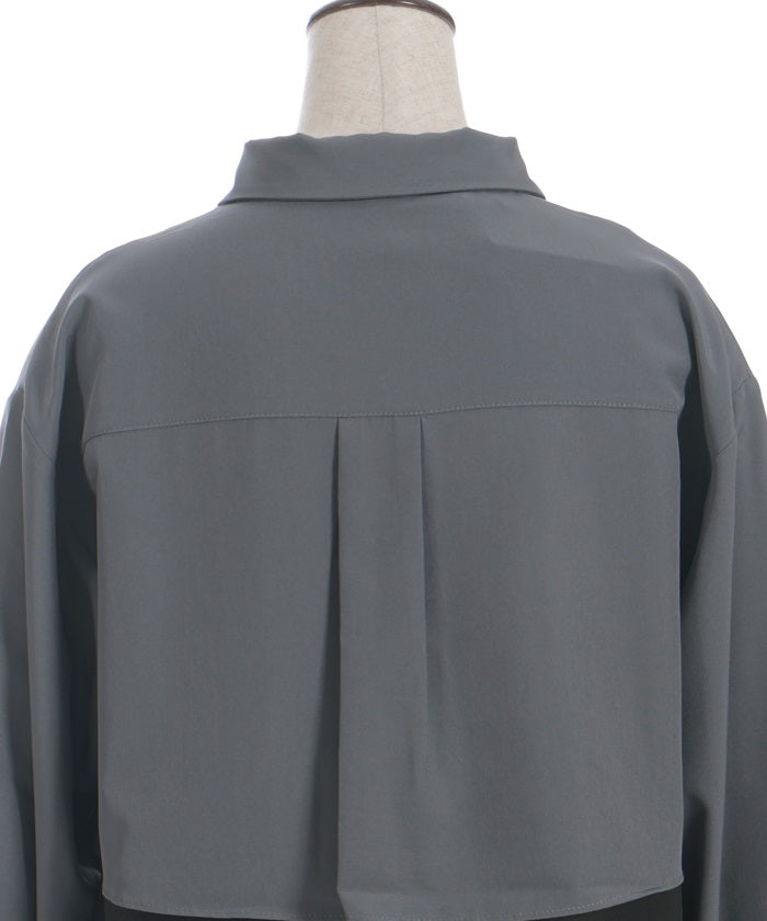 Bicolor Blouse with Metal Parts