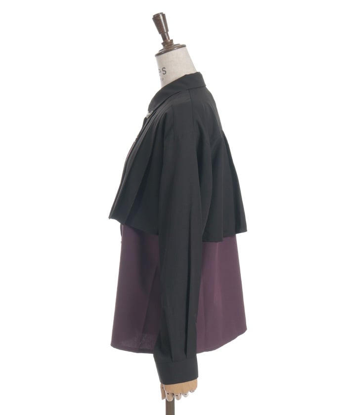 Bicolor Blouse with Metal Parts