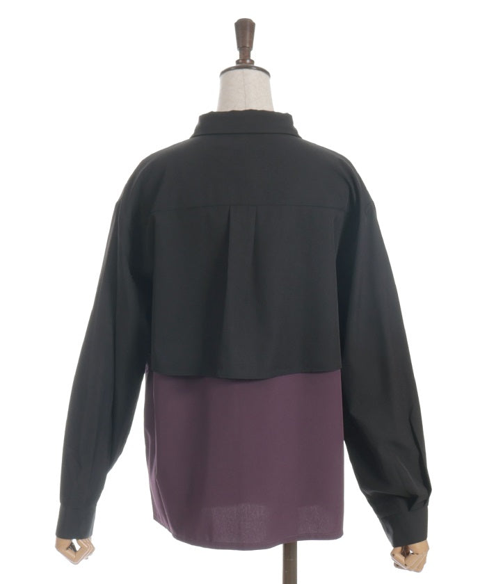Bicolor Blouse with Metal Parts