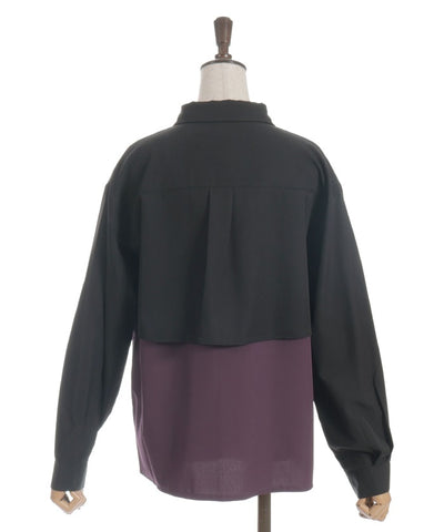 Bicolor Blouse with Metal Parts