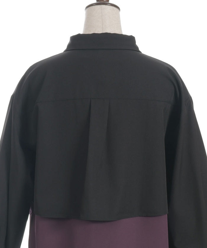 Bicolor Blouse with Metal Parts