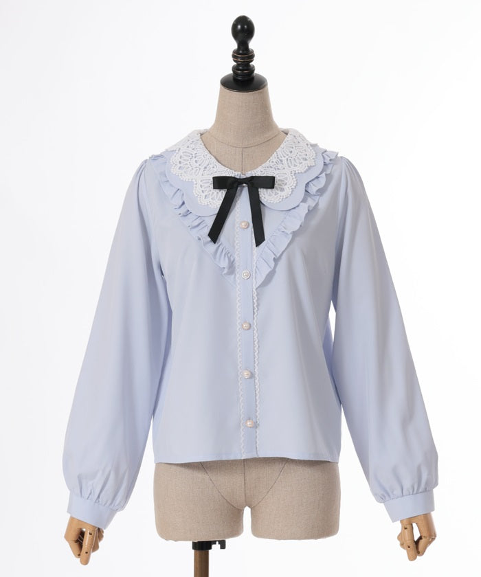 Lace Big Collar Blouse