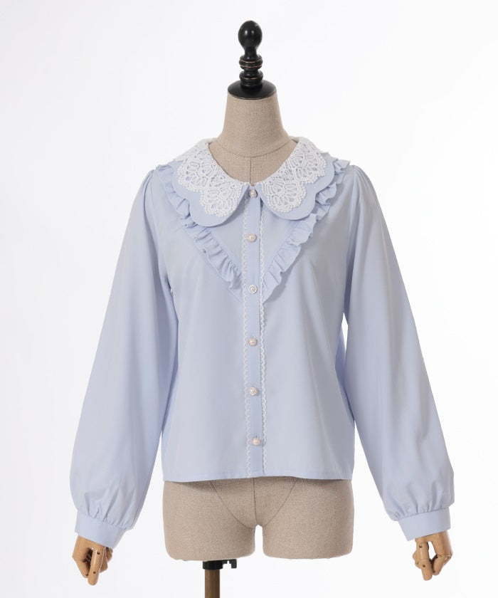 トップス idem vintage lace big collar blouse Lace Big Collar Blouse – axes femme from JAPAN