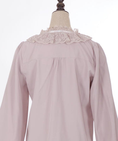 Ribbon Collar Frill Blouse