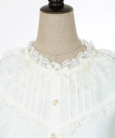 Ribbon Collar Frill Blouse