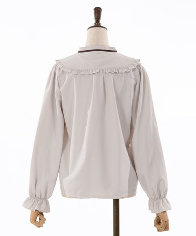 Bouquet Embroidery Frill Collar Blouse