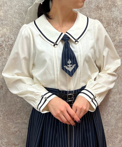 Blouse with Embroidery Tie