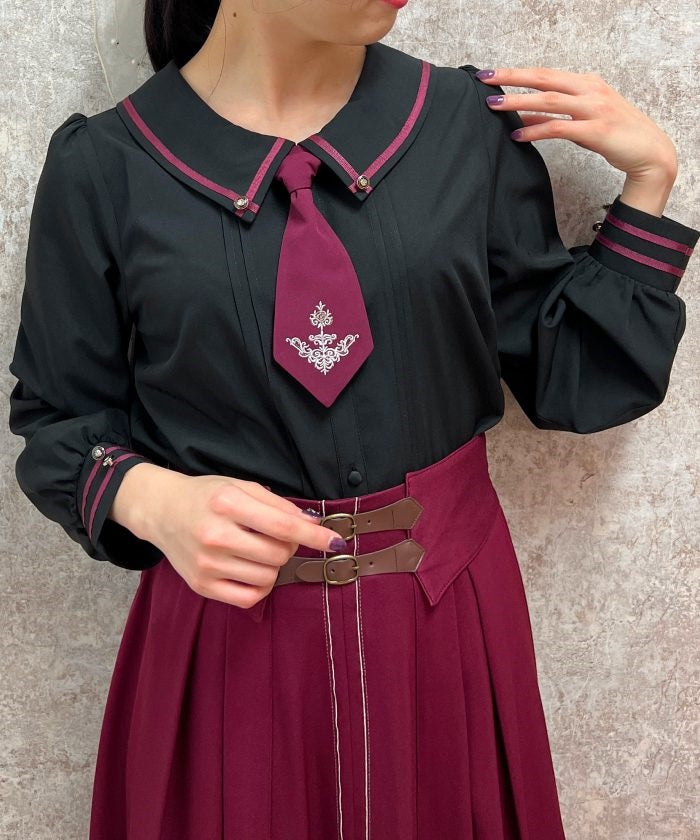 Blouse with Embroidery Tie