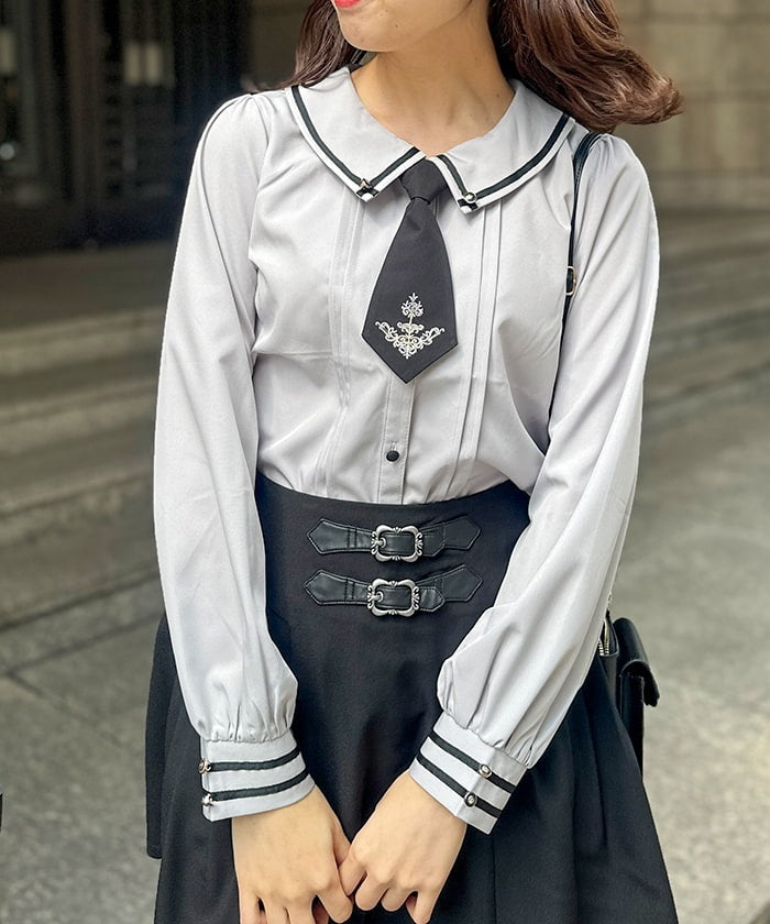 Blouse with Embroidery Tie