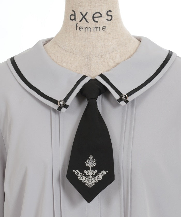 Blouse with Embroidery Tie