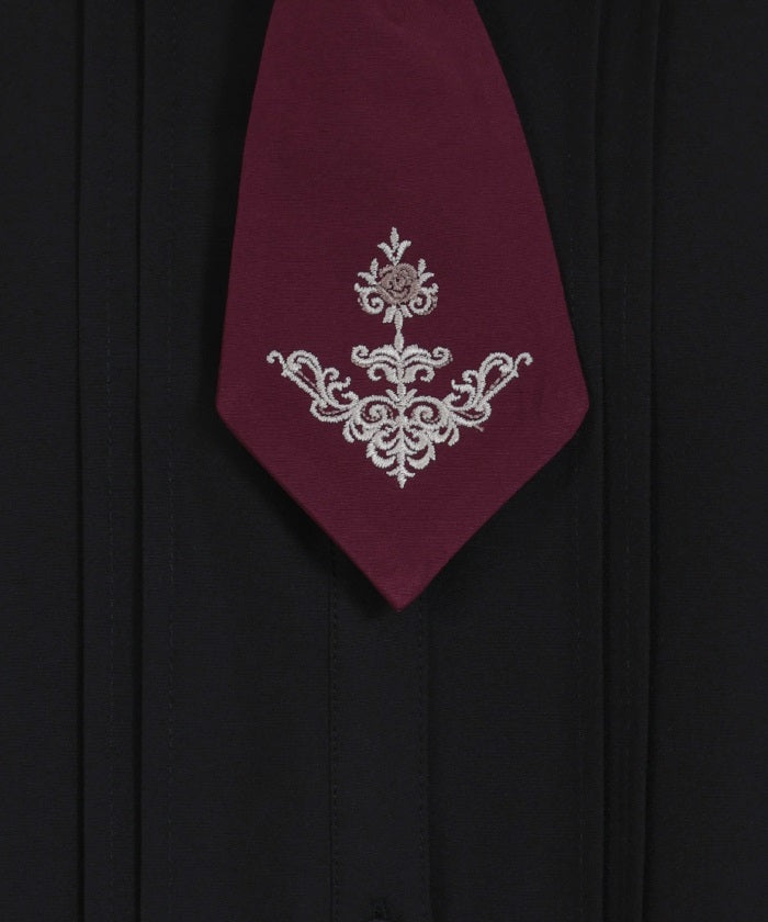 Blouse with Embroidery Tie