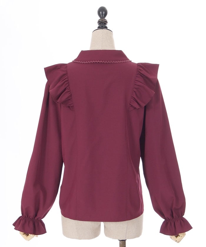 Round Collar Long Sleeve Blouse with Ribbon – axes femme from JAPAN