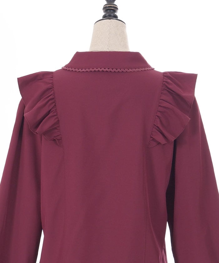 Round Collar Long Sleeve Blouse with Ribbon – axes femme