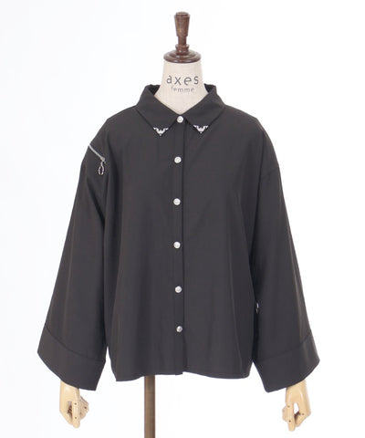 Shoulder Zip Big Shirt