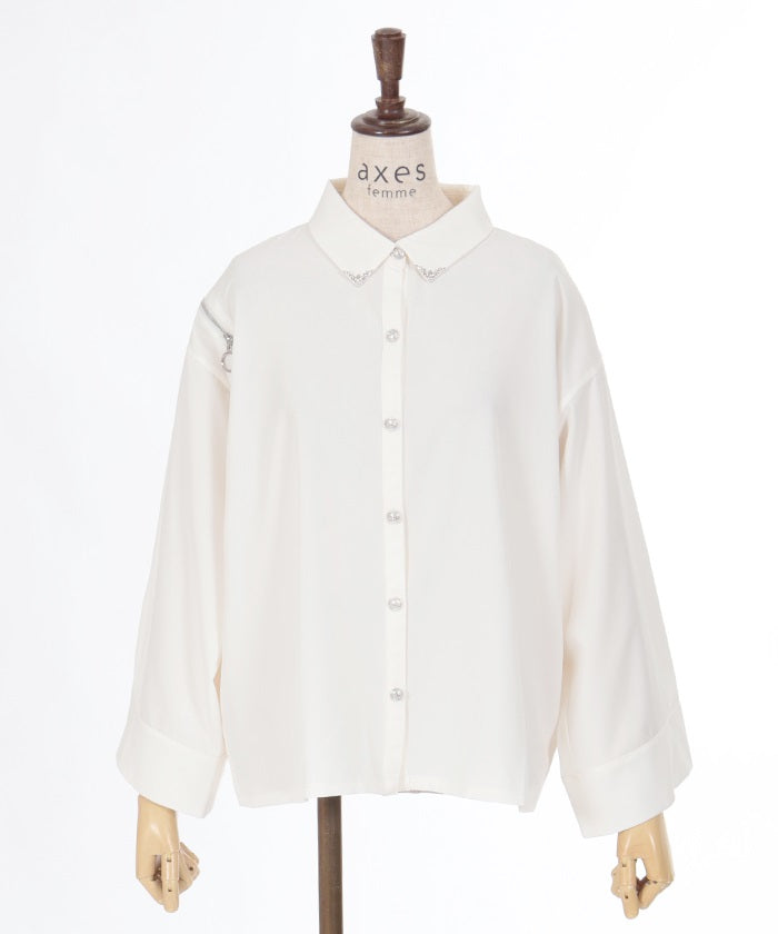 Shoulder Zip Big Shirt