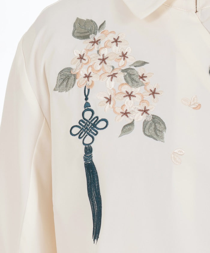 Jasmine Embroidery Chinese Blouse – axes femme from JAPAN