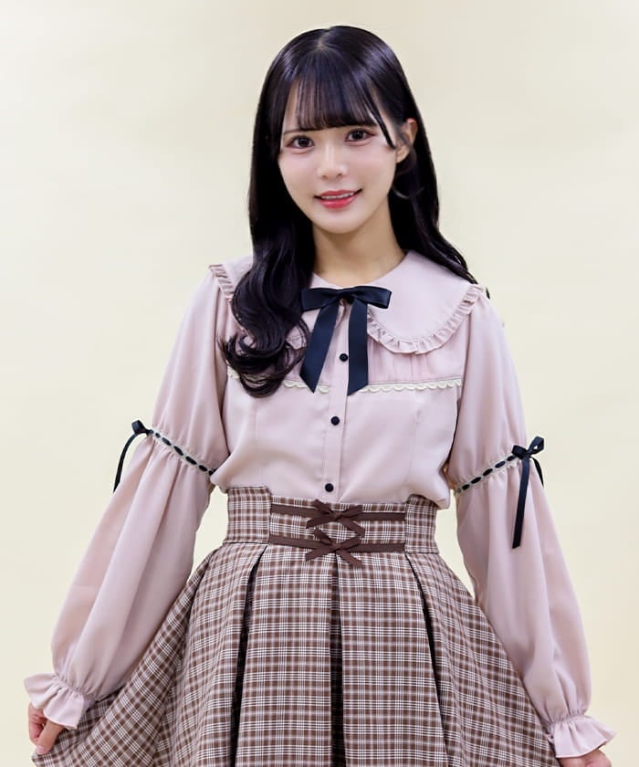 Frill Big Collar Blouse with Ribbon