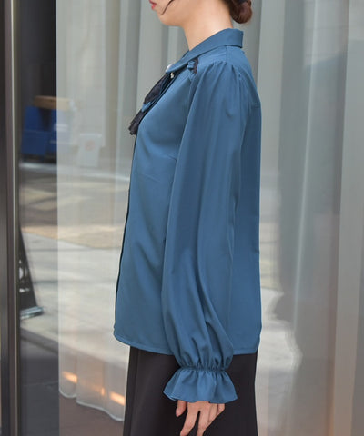 Blouse with Cameo & Jabot Brooch