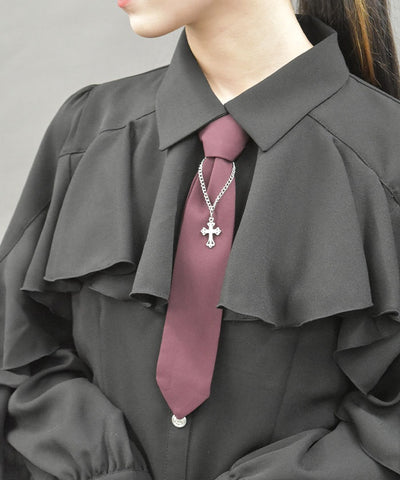 Ruffle Frill Blouse with Necktie