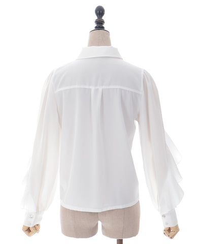 Ruffle Frill Blouse with Necktie