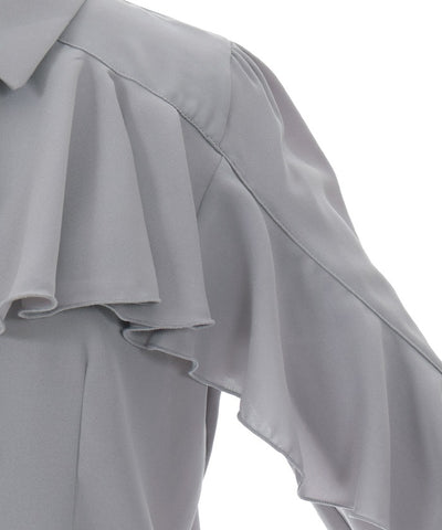 Ruffle Frill Blouse with Necktie