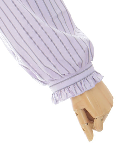 Pin Striped Blouse with Brooch