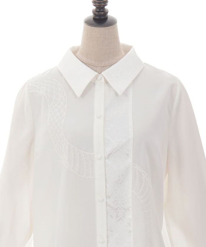 Snake Scale Embroidery Blouse