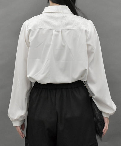 Metal Tip Collar Blouse