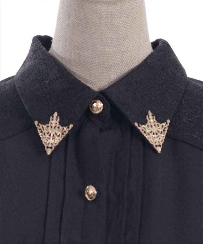 Metal Tip Collar Blouse