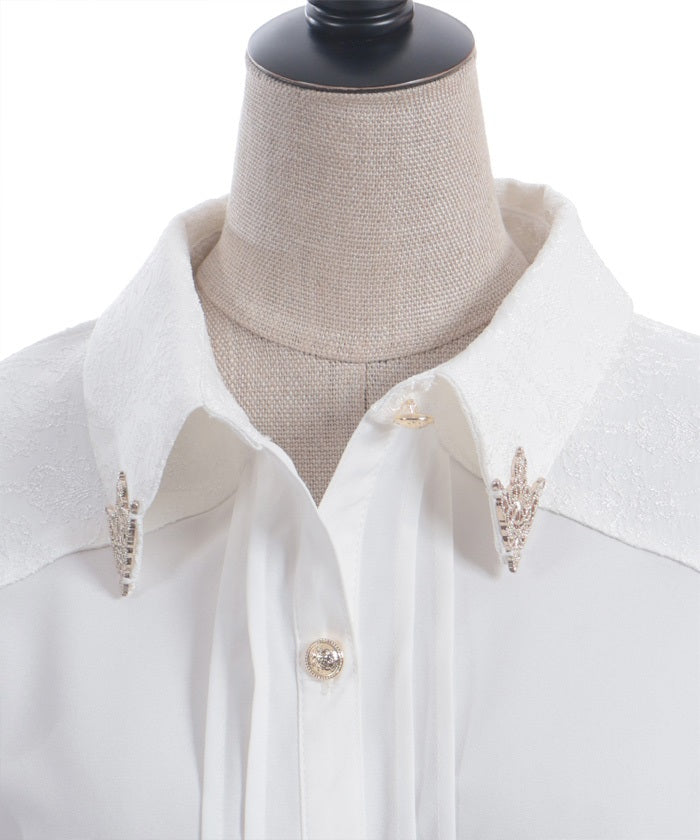 Metal Tip Collar Blouse