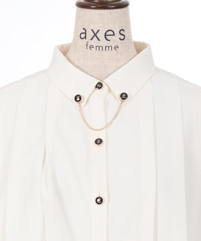 Pleated Shirt with Chain