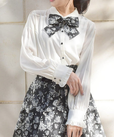 Blouse with Jacquard Ribbon