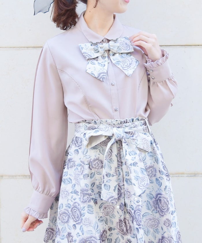 Blouse with Jacquard Ribbon