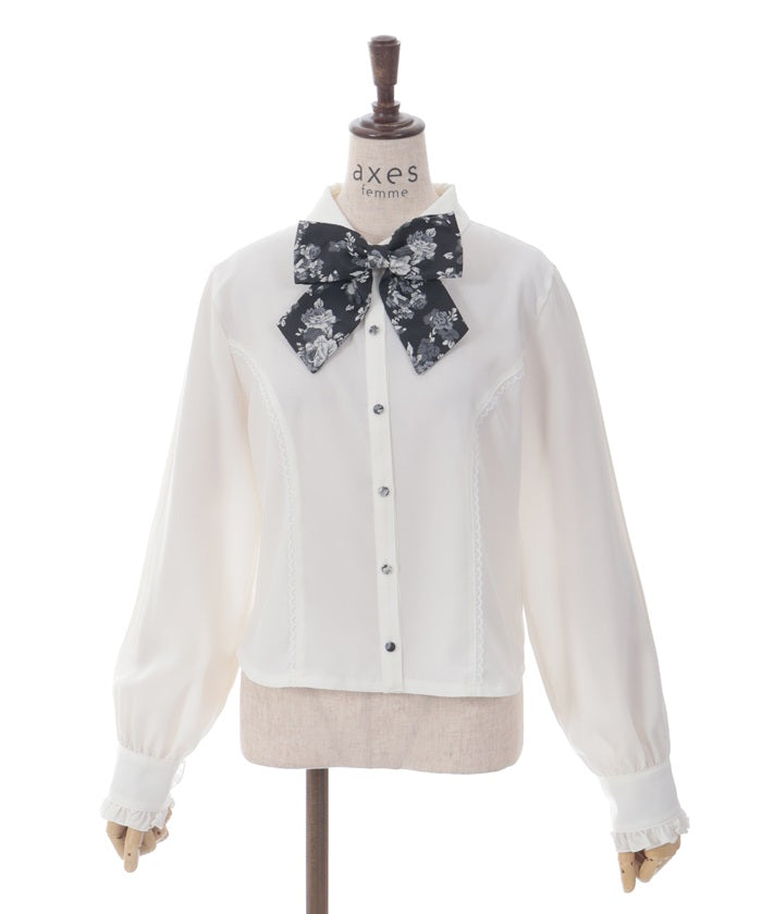 Blouse with Jacquard Ribbon