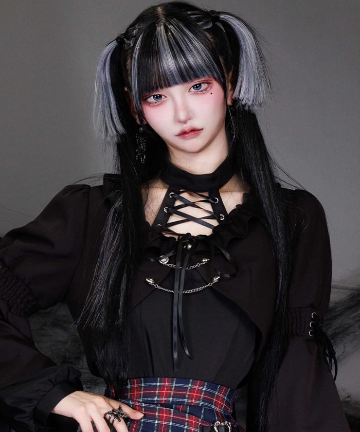 Decollete Lace-Up Blouse